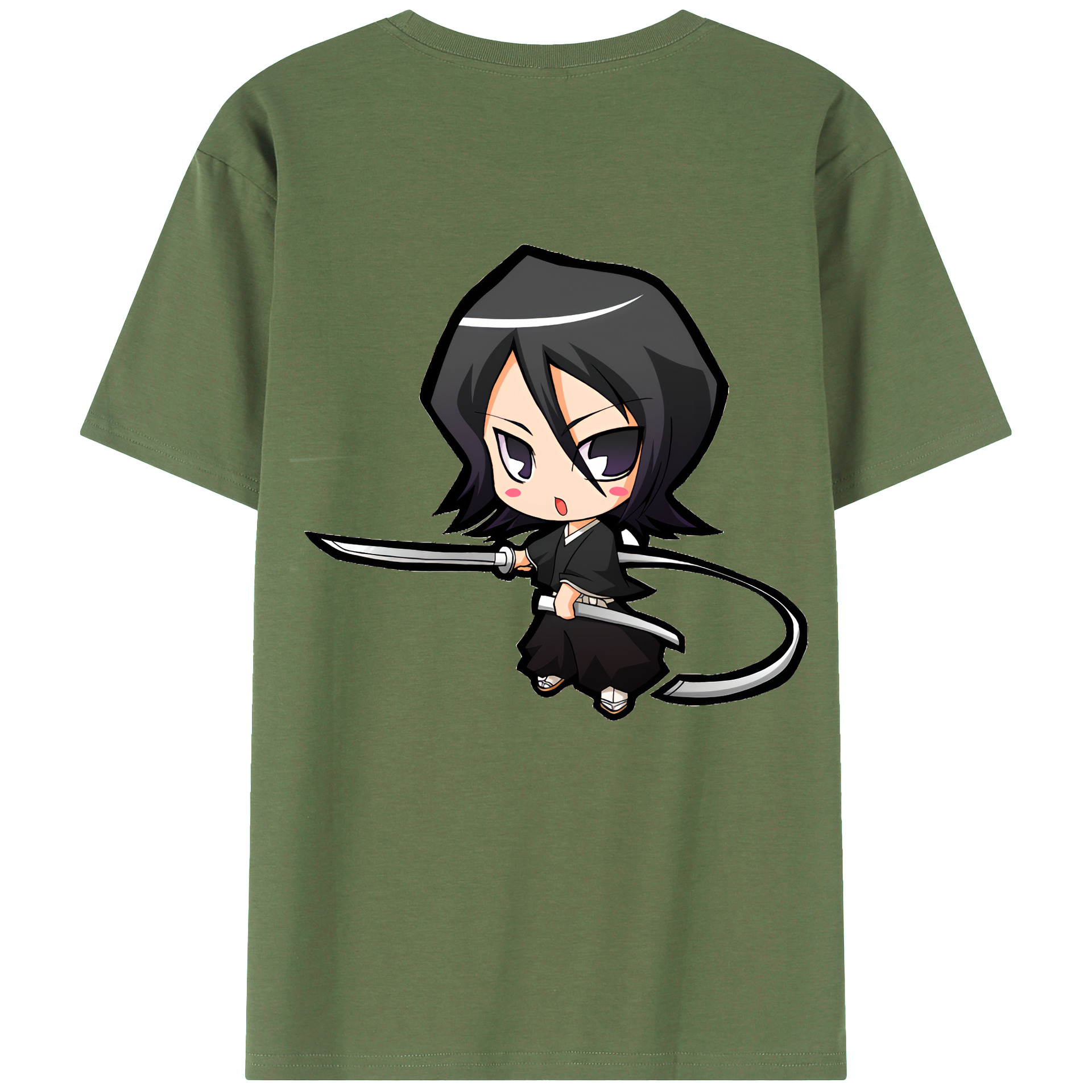 （画像用） ブリーチ 朽木ルキア BLEACH Kuchiki Rukia 綿100％ メンズ半袖Tシャツ（バックプリント） 通気性